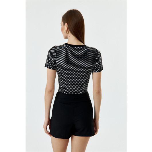 Basic Knitwear Black Crop