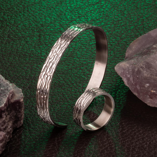 925 Silver Men's Bracelet With Plasma Pattern