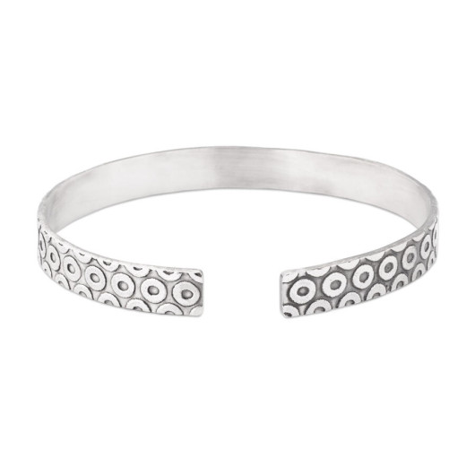 925 Silver Men's Bracelet With A Circular Pattern