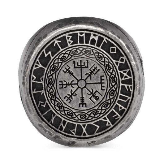 925 Sterling Silver Raven Motif Men's Viking Ring