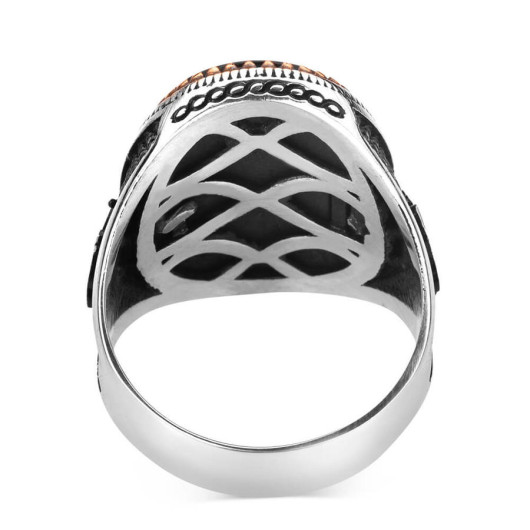 Elif Vavlı Black Onyx Stone Inlaid Sterling Silver Men's Ring