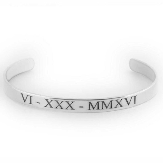 Epigraph: Roman Numeral Silver Bracelet