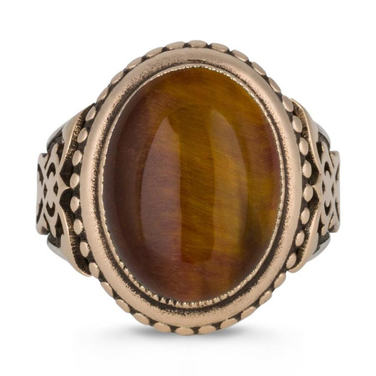 Payitaht Abdulhamid Series Tahsin Pasha Ring Brown Tiger Eye Stone