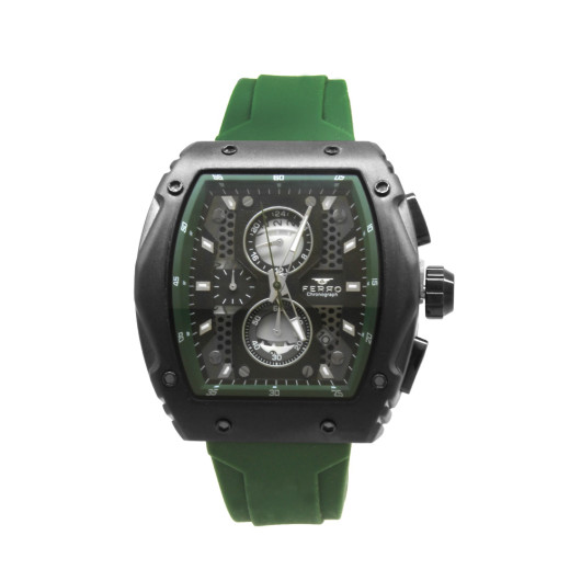 Ferro Military Green Silicone Strap Men Wristwatch