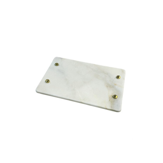 White Natural Marble Tray With Arter Home Handle