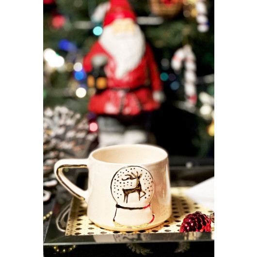 Deer Snow Globe Mug