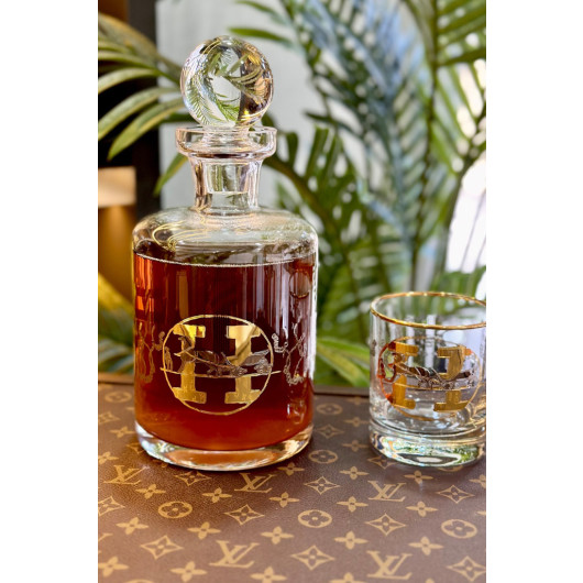 H Pattern Gold Bottle