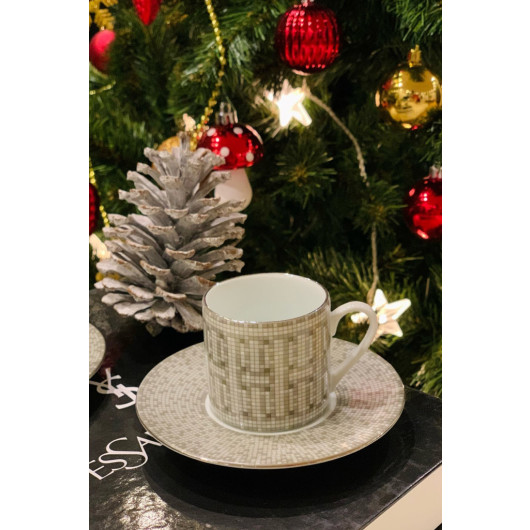 Mosaic Pattern Gray Single Cup Set