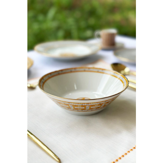 Mosaic Pattern Orange 30 Piece Dinnerware