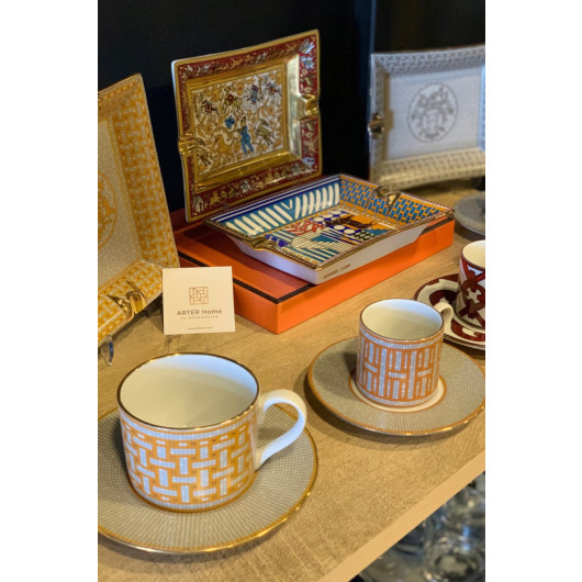 Mosaic Pattern Orange Single Cup Set