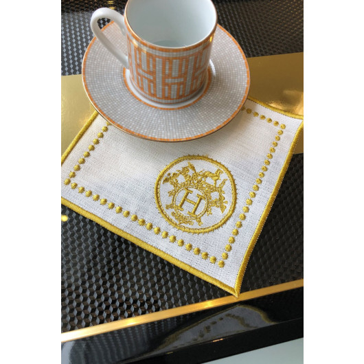 Mozaik Gold Cocktail Napkin 2 Pcs