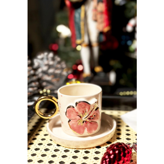 Pink Lily Figured Single Coffee Cup Set