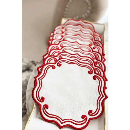 Pure Red Cocktail Napkin Set Of 6