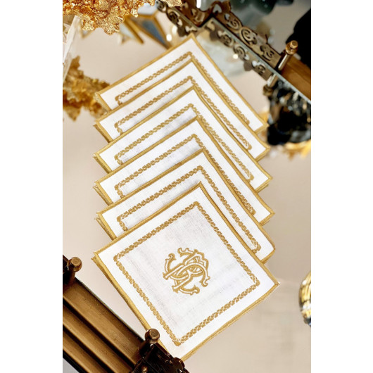 Rc Gold Cocktail Napkin Set Of 4