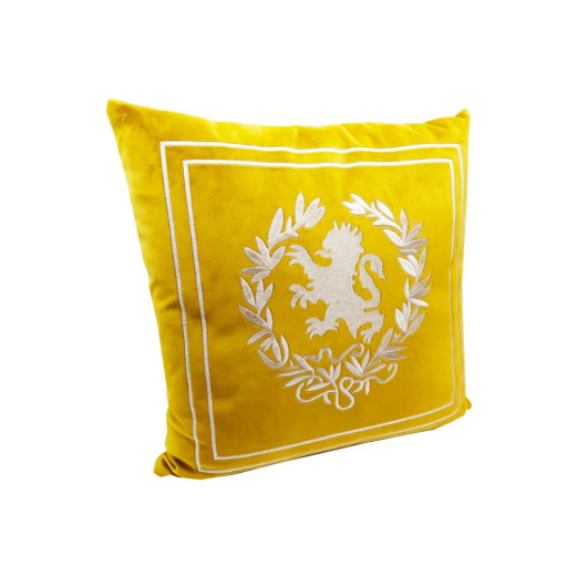 Yellow Lion Head Throw Pillow