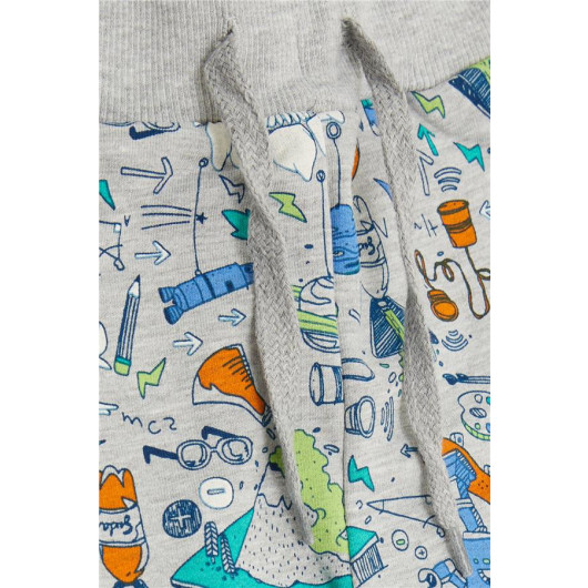 Boy's Sweatpants Science Themed Gray Melange (1.5-4 Years)