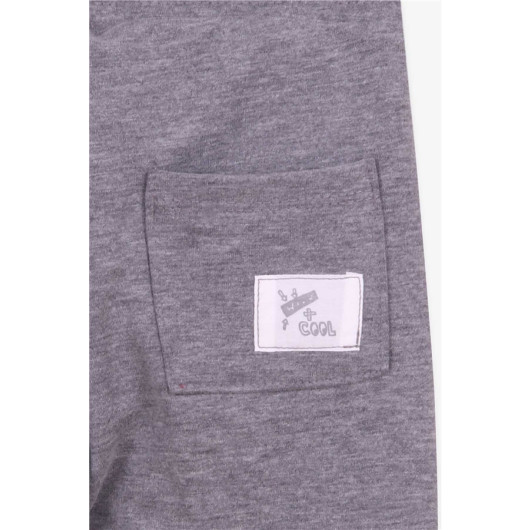 Boy's Sweatpants Gray Melange With Bag Pocket (1-4 Ages)