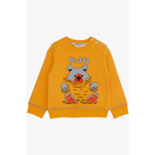 Baby Boy Tracksuit Set Mustard Yellow With Bears (9 Months-3 Years)