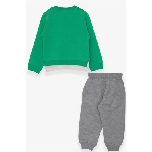 Boys Tracksuit Set Printed Green (1-4 Ages)