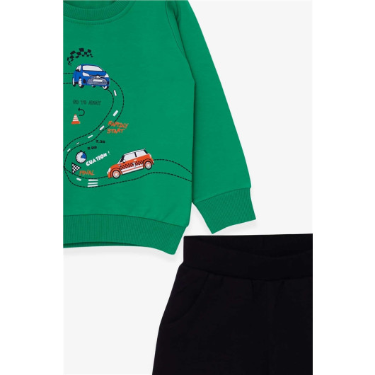 Baby Boy Tracksuit Set Racing Themed Green (9 Months-1 Years)