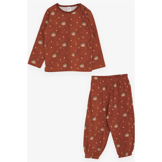 Baby Boy Pajamas Set Teddy Bear Pattern Brown (9 Months-3 Years)