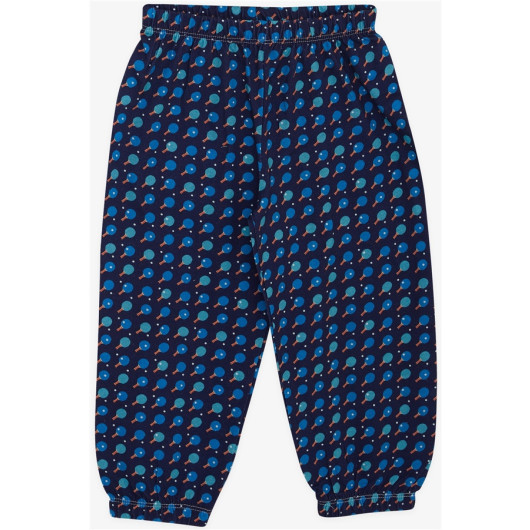 Baby Boy Pajama Set Racket Patterned Navy Blue (9 Months-3 Years)