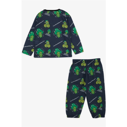 Baby Boy Pajama Set Healthy Eating Themed Smoked (9 Months-3 Years)