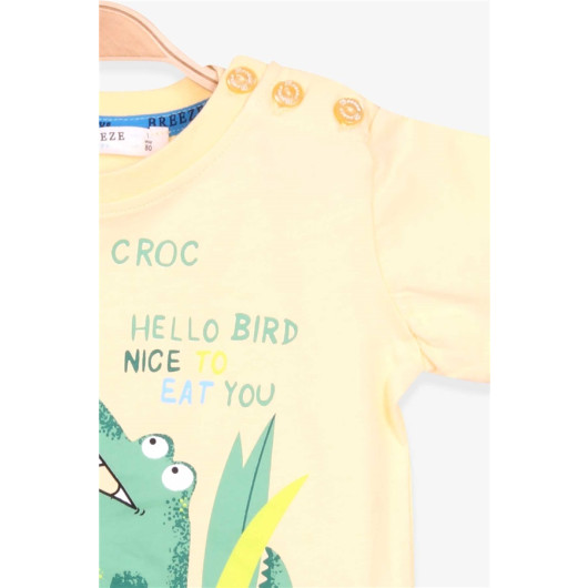 Boys Shorts Suit Crocodile Printed Yellow (1-4 Years)