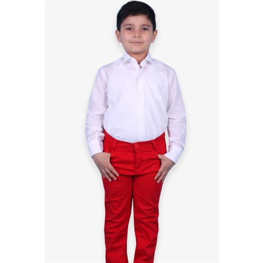 Boys Shirt Basic White (3-13 Ages)