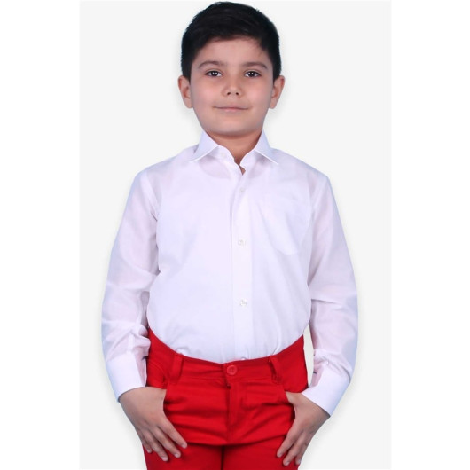 Boys Shirt Basic White (3-13 Ages)