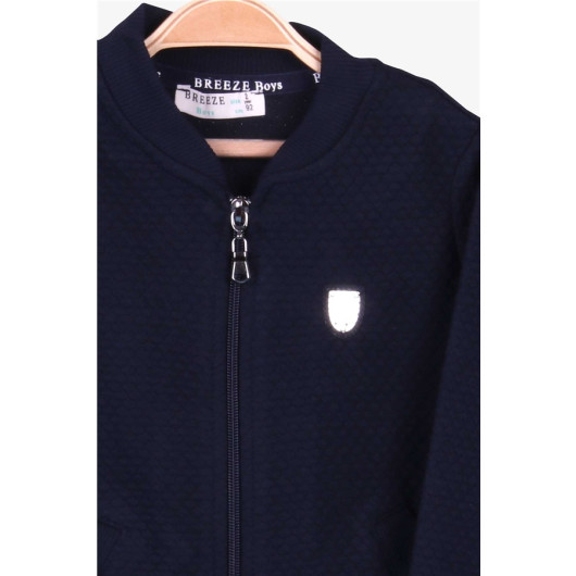 Boy's Cardigan Basic Pocket Navy Blue (6 Age)