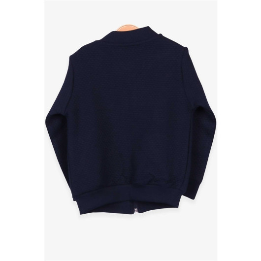 Boy's Cardigan Basic Pocket Navy Blue (6 Age)