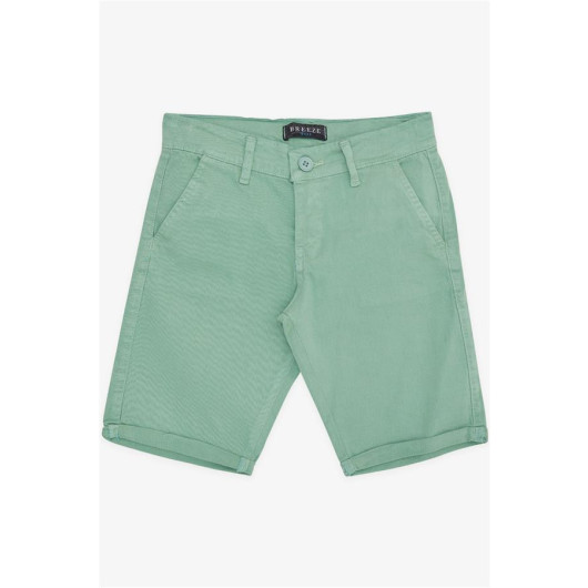 Boy Capri Pocket Buttoned Mint Green (8-14 Years)