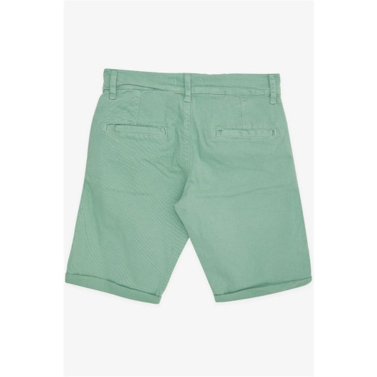 Boy Capri Pocket Buttoned Mint Green (8-14 Years)