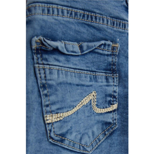 Boy's Jeans Blue With Embroidery Back Pockets (2-6 Years)