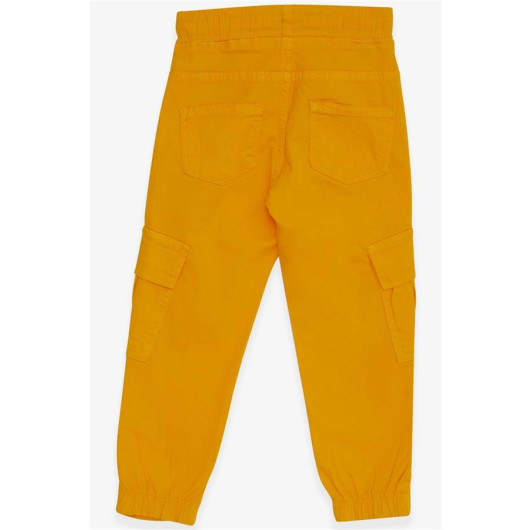 Boy's Jeans Yellow (3-7 Years) With Elastic Waist Pocket