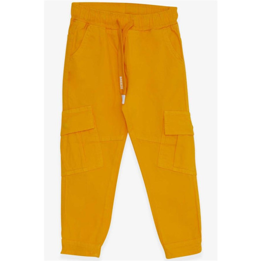 Boy's Jeans Yellow (3-7 Years) With Elastic Waist Pocket