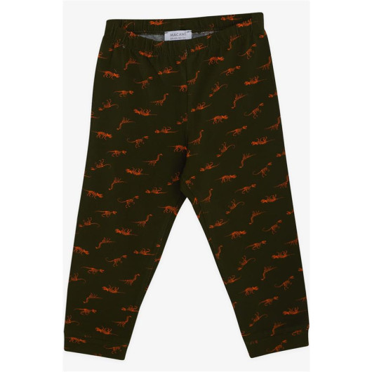 Boy's Pajama Set Dinosaur Patterned Dark Green (Age 3-4)