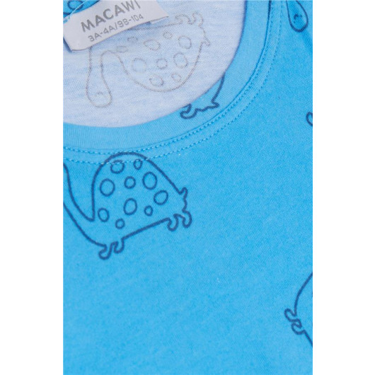 Boy's Pajama Set Turtle Patterned Blue (Age 1.5-5)