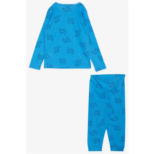 Boy's Pajama Set Turtle Patterned Blue (Age 1.5-5)