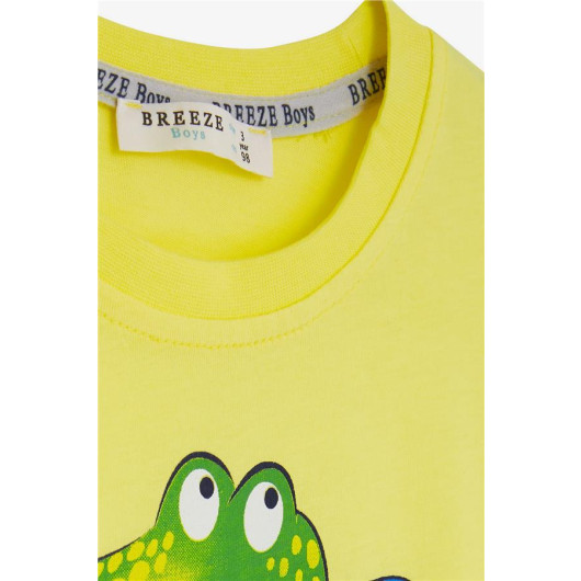 Boys' Yellow Crocodile Print T-Shirt And Shorts Set (2-6 Years)