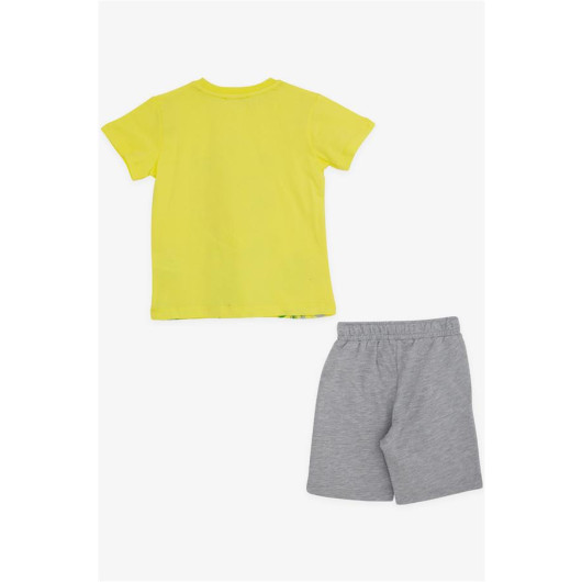 Boys' Yellow Crocodile Print T-Shirt And Shorts Set (2-6 Years)