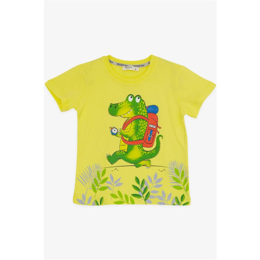 Boys' Yellow Crocodile Print T-Shirt And Shorts Set (2-6 Years)