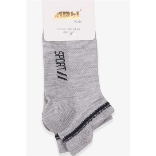 Boy's Sporty Booties Socks Gray (1-14 Age)