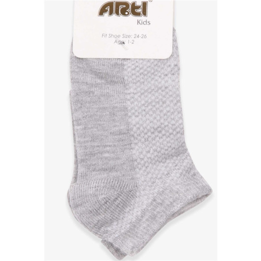 Boy's Sporty Booties Socks Gray (1-14 Age)