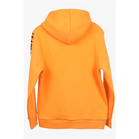 Boys' Sweatshirt Printed Hoodie Mustard Yellow (9-14 Years)