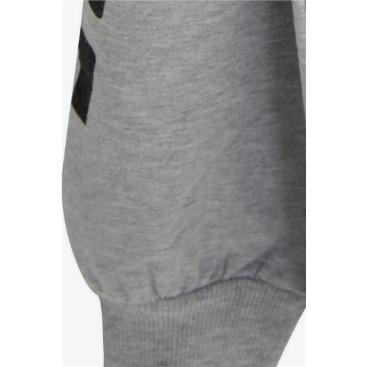 Boy's Sweatshirt Hooded Light Gray Melange (8-14 Years)