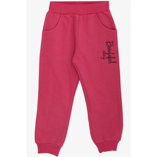 Baby Girl Tracksuit Set, Cute Bunny Printed Fuchsia (9 Months-3 Years)