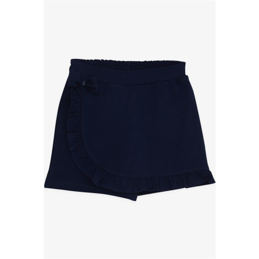 Girl Skirt Shorts Frilly Bow Navy Blue (1.5-5 Years)