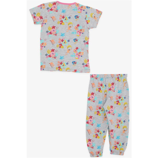 Newborn Baby Girls Pajamas Set Half Sleeves Printed Gray Color (9 Months-3 Years)